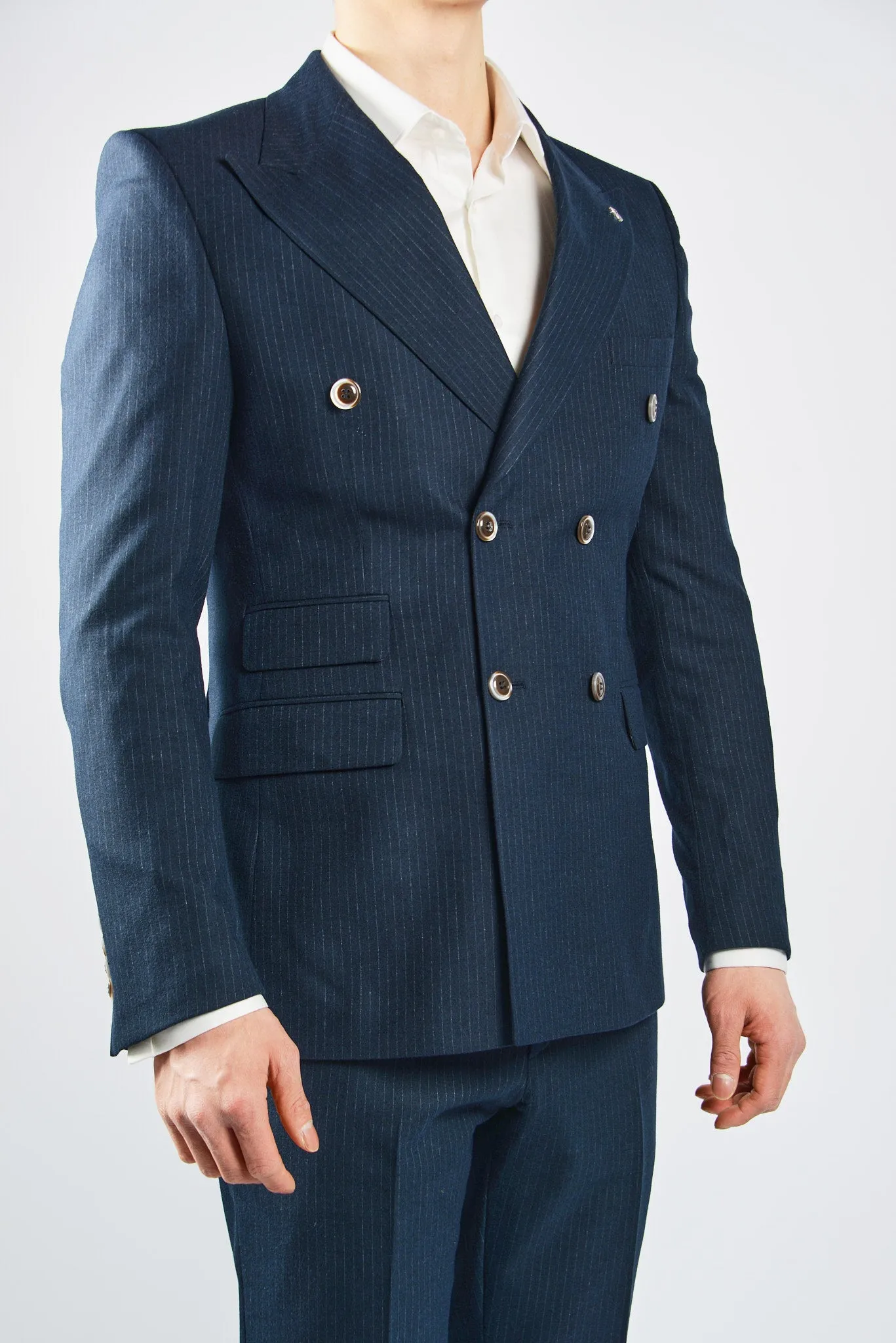 EURO PINSTRIPE BRUSHED DT DRESS PANT