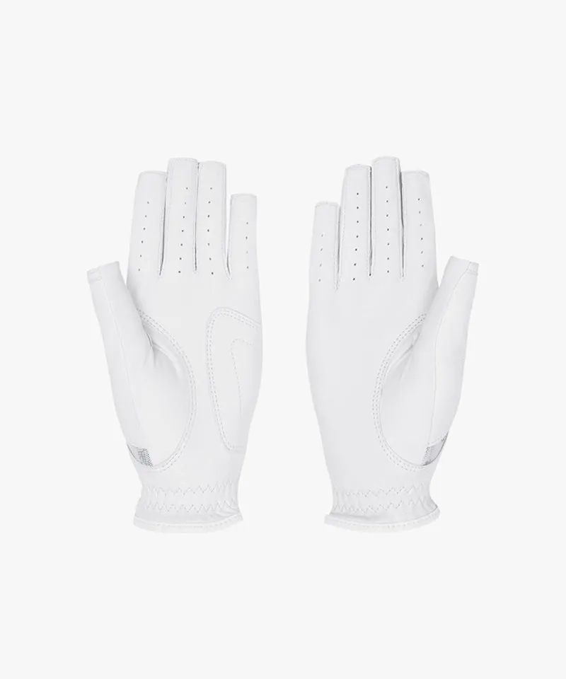 FAIRLIAR Sheepskin Logo Gloves  - White